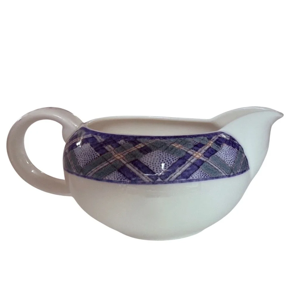 Vtg Royal Doulton Glen Ora Handled Sauce‎ Gravy Bowl 1991 England Plaid Pattern